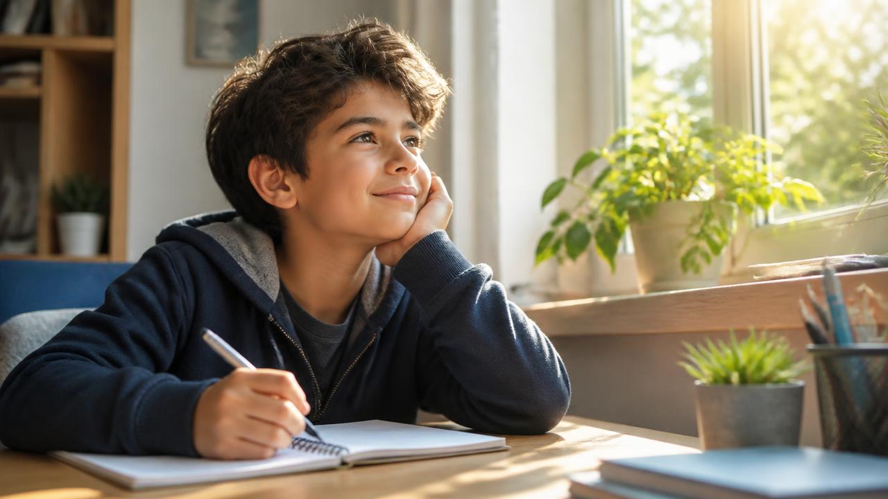 Positive Thinking for Kids: What It Really Means Child thinking positively with a hopeful expression — positive thinking for kids